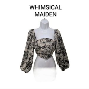 NWT Urban Outfitters UO Maddie Cropped Bustier Top S Maiden Coquette #30